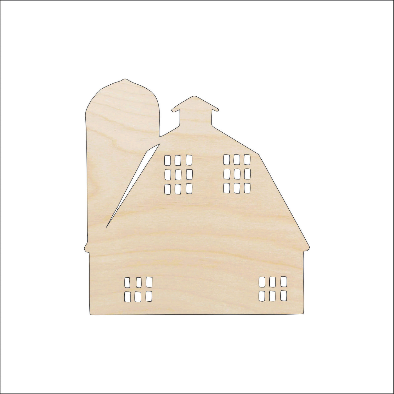 Barn Wood Craft Shape – Laser Cut Baltic Birch Unfinished DIY Wood Art Supplies BLD64 - The Wood Shape Store