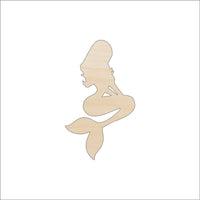 Mermaid Wood Craft Shape - Laser Cut Baltic Birch Unfinished DIY Wood Art Supplies SEA2 - The Wood Shape Store