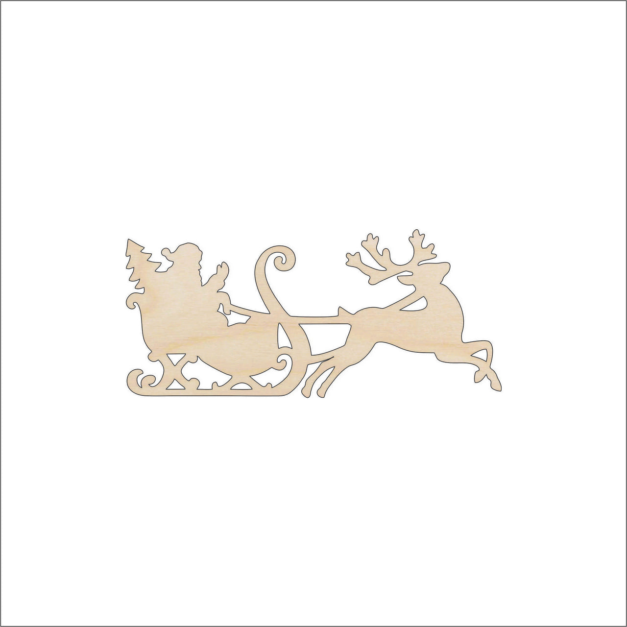 Santa Claus Wood Craft Shape - Laser Cut Baltic Birch Unfinished DIY Wood Art Supplies XMS32 - The Wood Shape Store