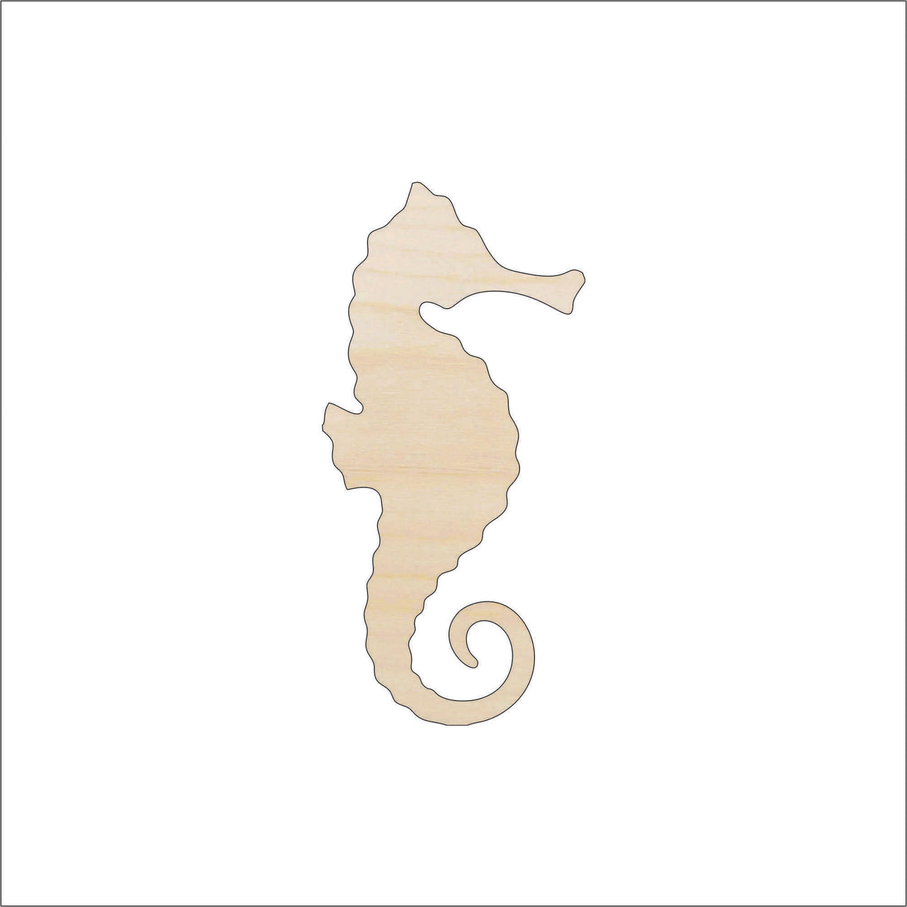 Seahorse Wood Craft Shape - Laser Cut Baltic Birch Unfinished DIY Wood Art Supplies SEA141 - The Wood Shape Store