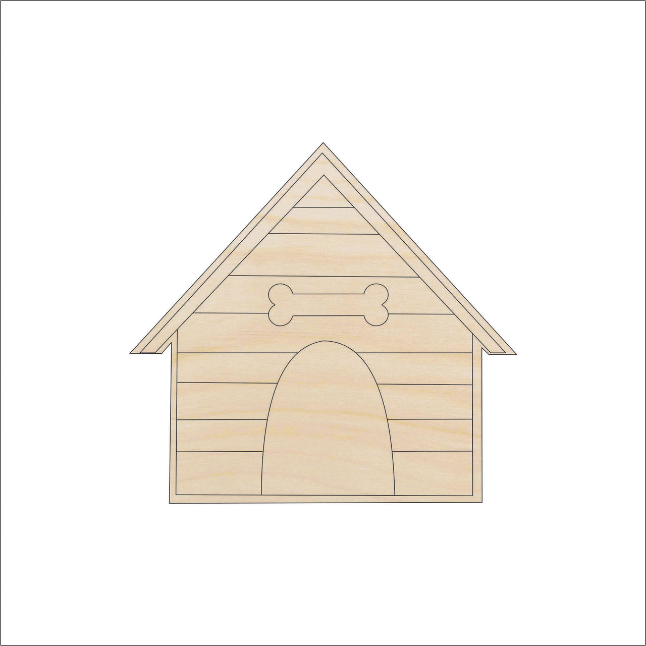 Dog House Wood Craft Shape - Laser Cut Baltic Birch Unfinished DIY Wood Art Supplies DOG51 - The Wood Shape Store