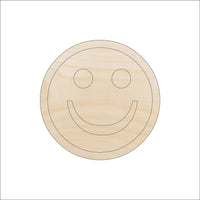 Happy Face Wood Craft Shape - Laser Cut Baltic Birch Unfinished DIY Wood Art Supplies SGN6 - The Wood Shape Store