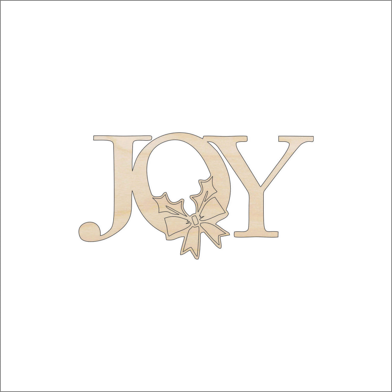 Joy Wood Craft Shape - Laser Cut Baltic Birch Unfinished DIY Wood Art Supplies XMS172 - The Wood Shape Store