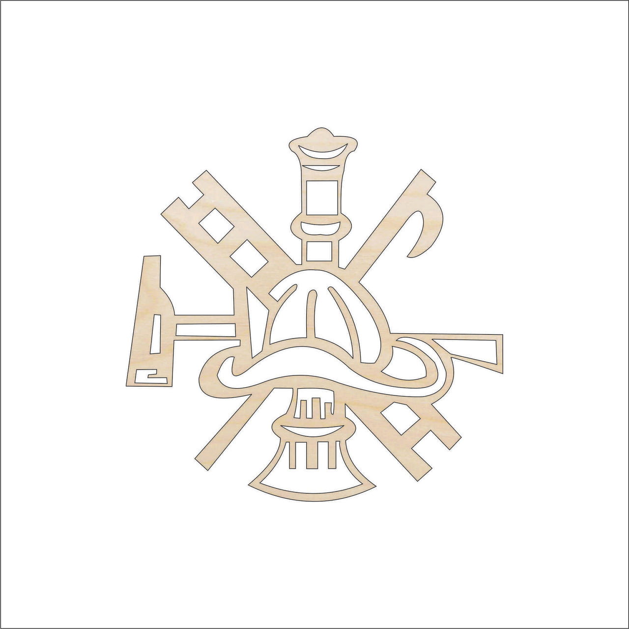 Firefighter Wood Craft Shape - Laser Cut Baltic Birch Unfinished DIY Wood Art Supplies SGN101 - The Wood Shape Store