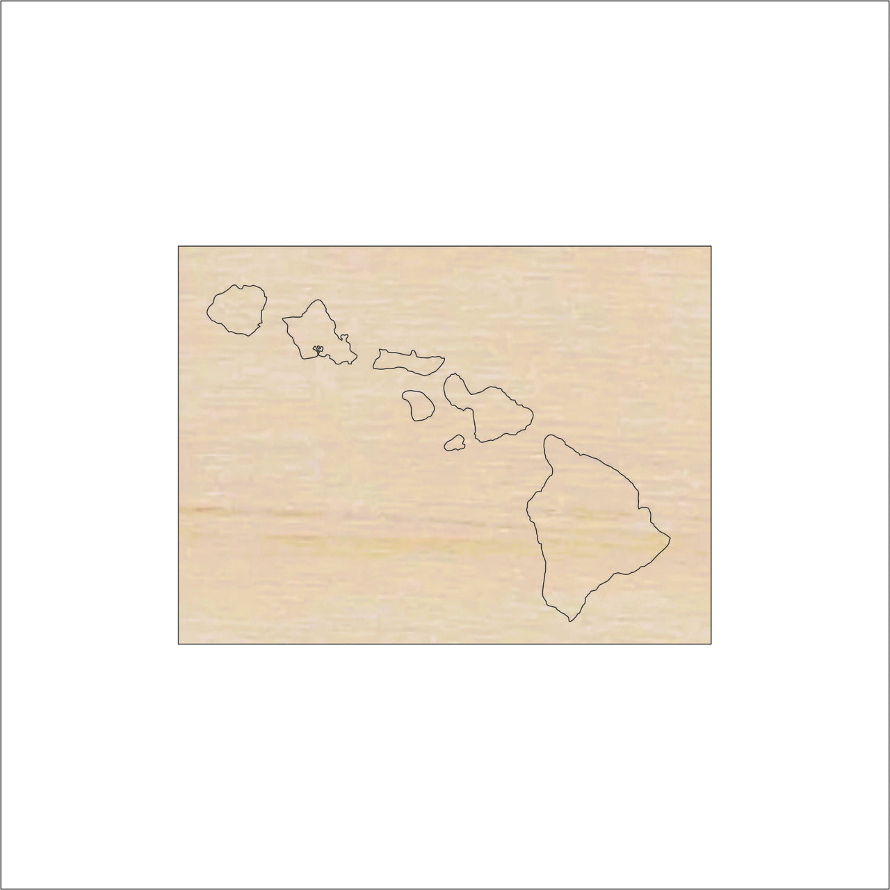 Hawaii Wood Craft Shape - Laser Cut Baltic Birch Unfinished DIY Wood Art Supplies STAT59 - The Wood Shape Store