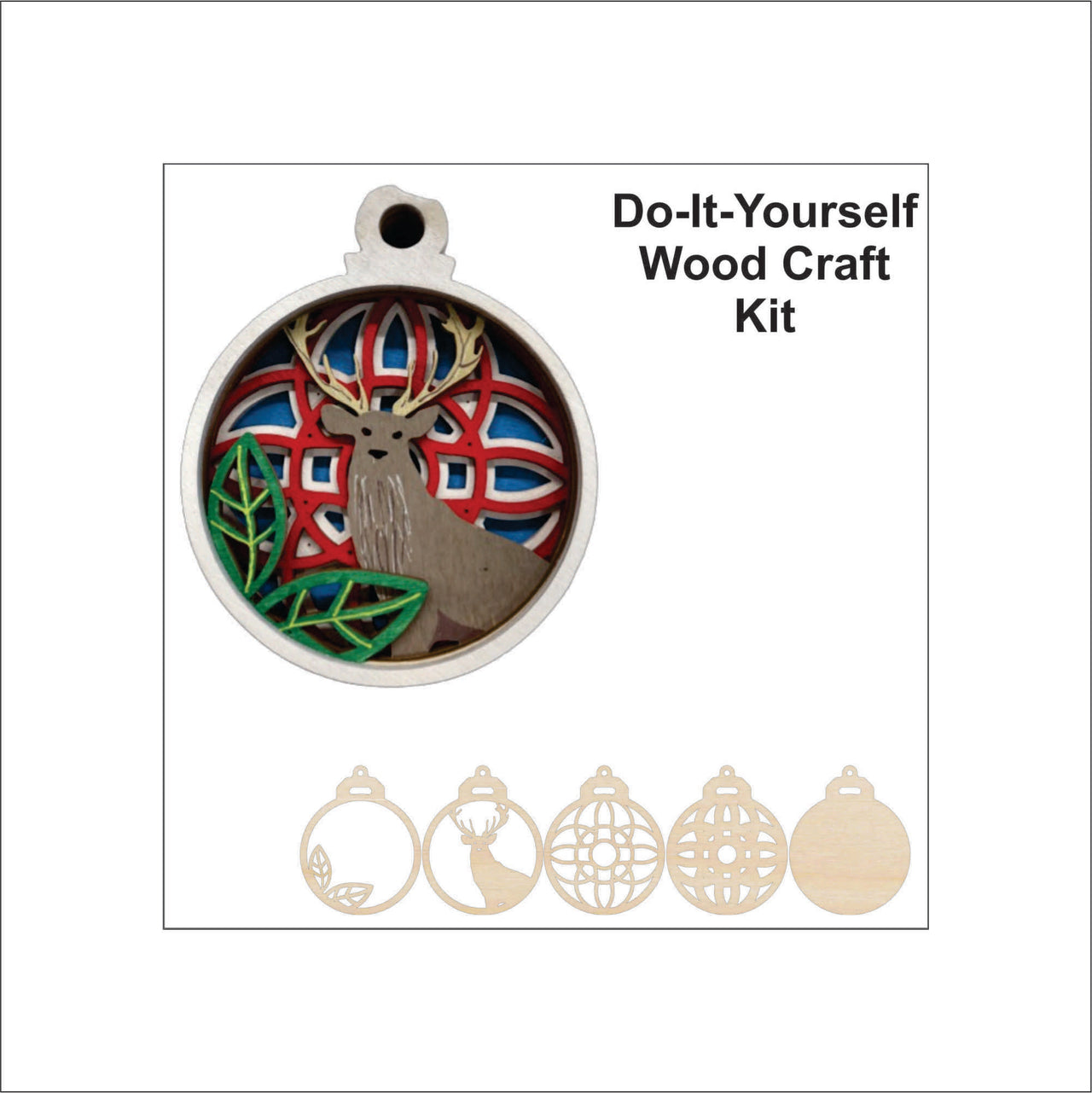 Deer 3D Laser Cut Ornament – Baltic Birch Wood Craft Supplies | DIY Wood Ornament Kit AN26 - The Wood Shape Store