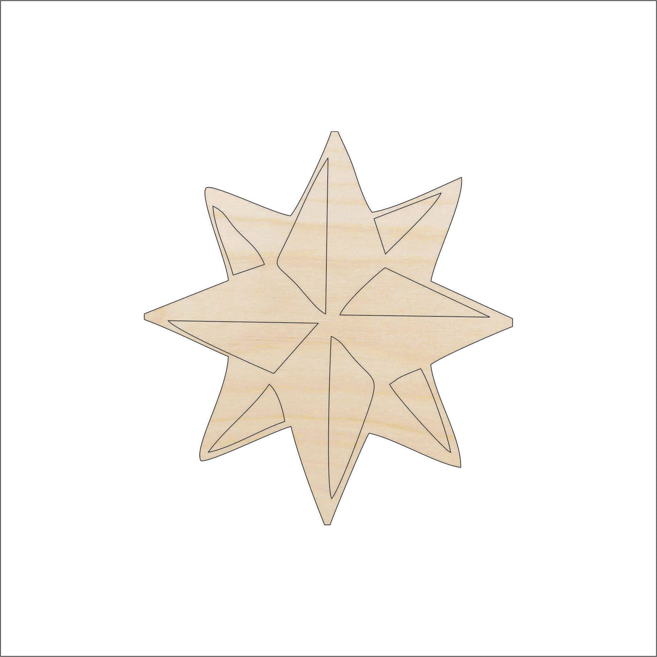 Star Wood Craft Shape - Laser Cut Baltic Birch Unfinished DIY Wood Art Supplies SKY12 - The Wood Shape Store