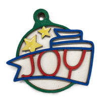 Joy 3D Laser Cut Ornament – Baltic Birch Wood Craft Supplies | DIY Wood Ornament Kit XM36 - The Wood Shape Store