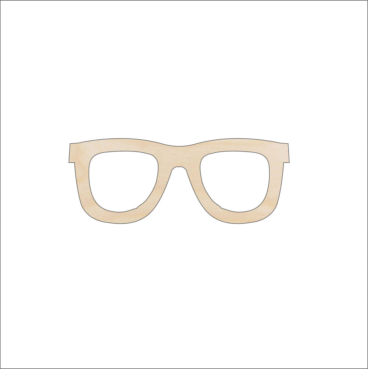 Glasses Wood Craft Shape - Laser Cut Baltic Birch Unfinished DIY Wood Art Supplies CLT85 - The Wood Shape Store