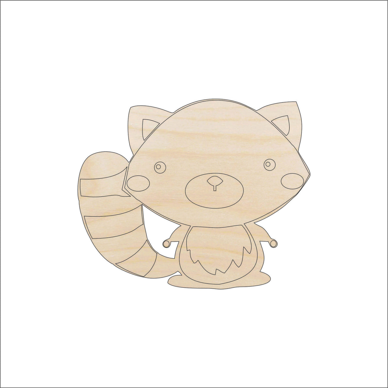 Cute Raccoon Wood Craft Shape – Laser Cut Baltic Birch Unfinished DIY Wood Art Supplies ANML19 - The Wood Shape Store