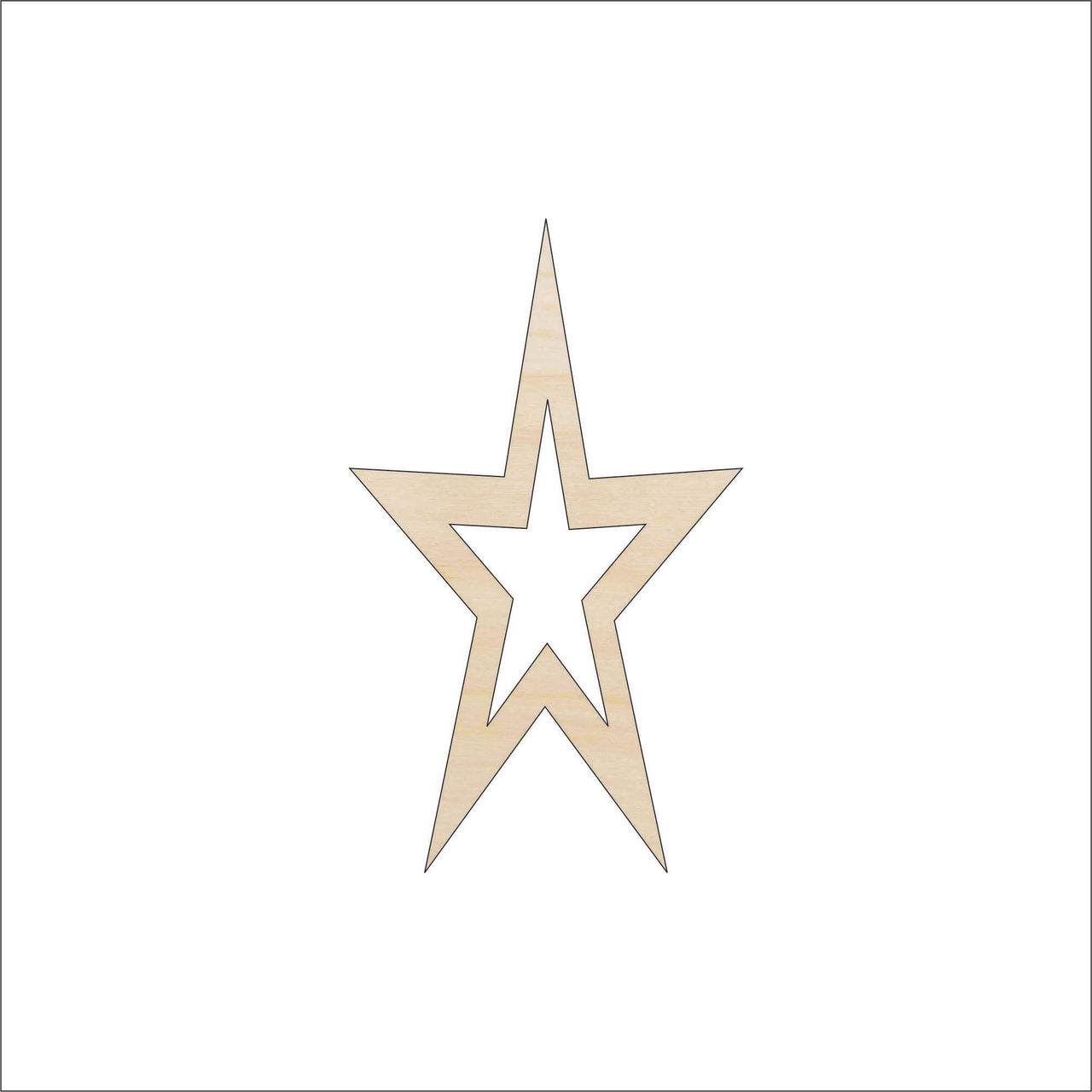 Star Wood Craft Shape - Laser Cut Baltic Birch Unfinished DIY Wood Art Supplies BSC2 - The Wood Shape Store