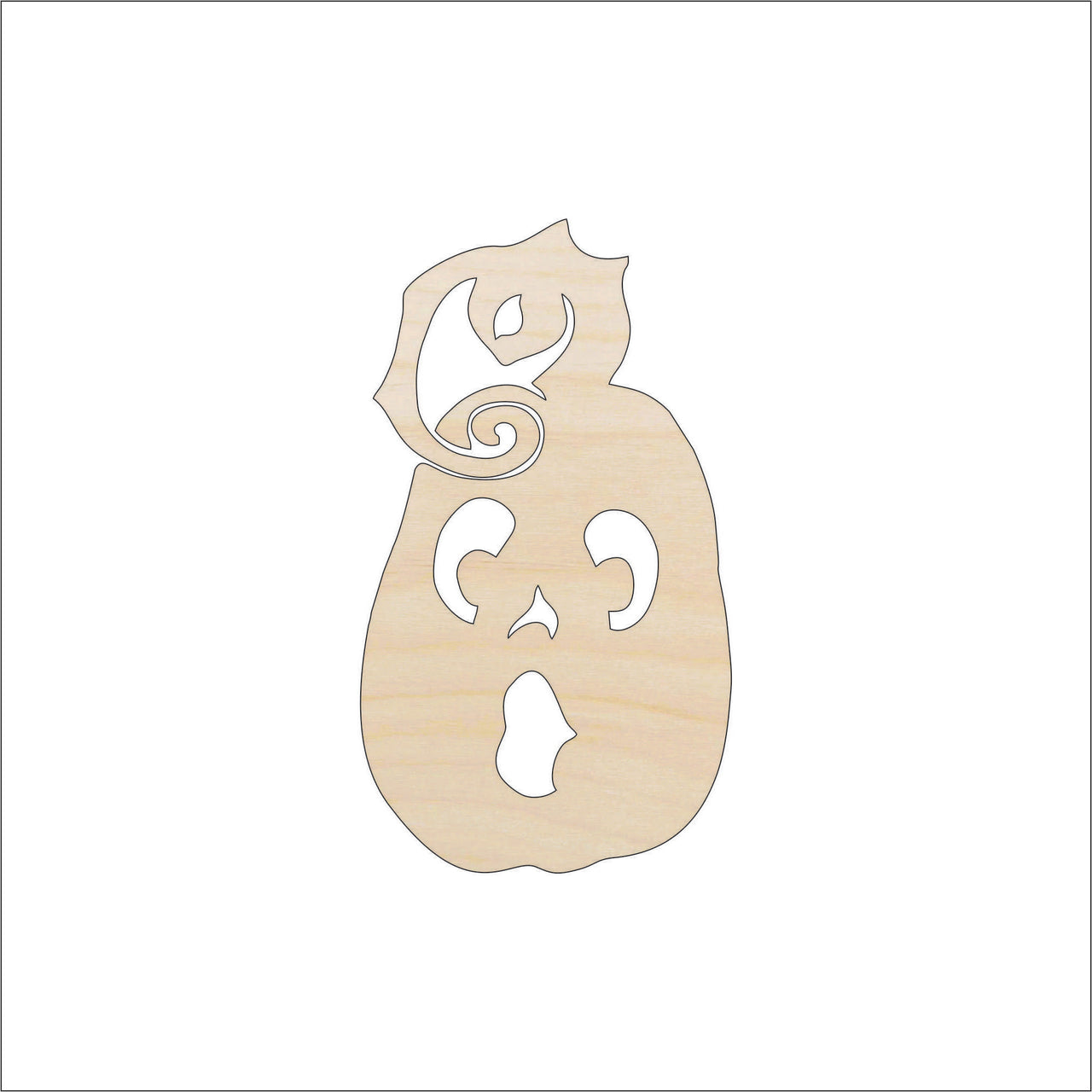 Pumpkin Wood Craft Shape – Laser Cut Baltic Birch Unfinished DIY Wood Art Supplies FAL140 - The Wood Shape Store