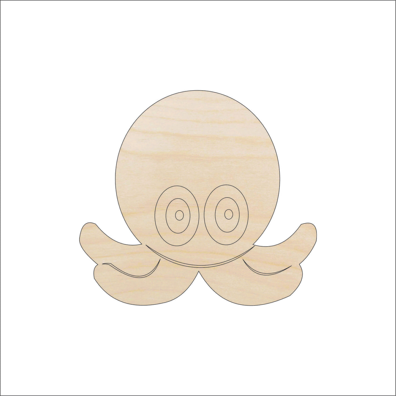 Octopus Wood Craft Shape - Laser Cut Baltic Birch Unfinished DIY Wood Art Supplies SEA9 - The Wood Shape Store