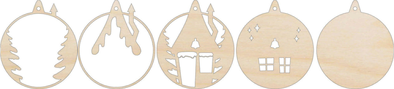 House 3D Laser Cut Ornament – Baltic Birch Wood Craft Supplies | DIY Wood Ornament Kit XM73 - The Wood Shape Store