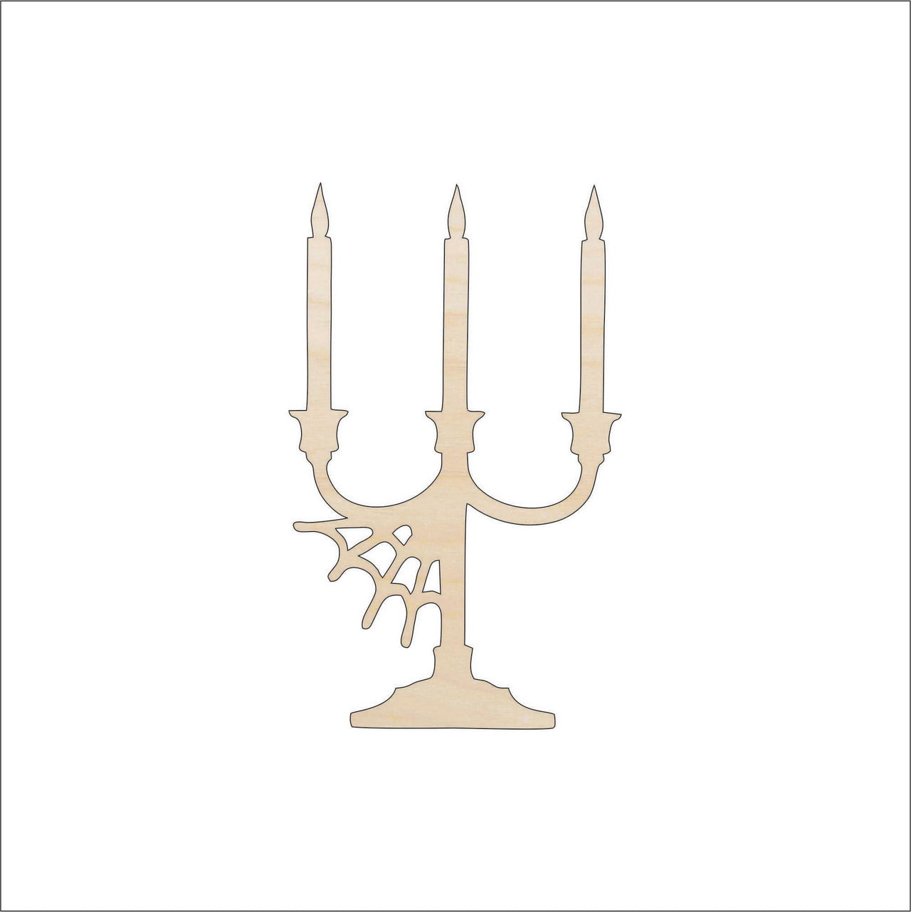 Candelabra - Wood Craft Shape – Laser Cut Baltic Birch Unfinished DIY Art Supplies FAL7 - The Wood Shape Store