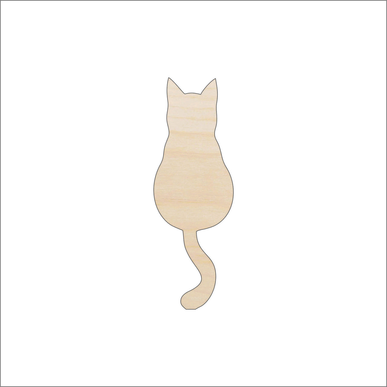 Cat Wood Craft Shape - Laser Cut Baltic Birch Unfinished DIY Wood Art Supplies CAT191 - The Wood Shape Store