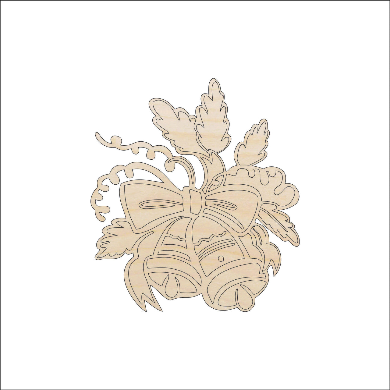 Bells Wood Craft Shape - Laser Cut Baltic Birch Unfinished DIY Wood Art Supplies XMS15 - The Wood Shape Store