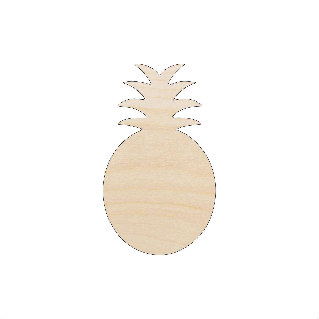 Pineapple Wood Craft Shape - Laser Cut Baltic Birch Unfinished DIY Wood Art Supplies FOD82 - The Wood Shape Store