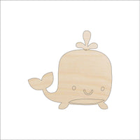 Whale Wood Craft Shape - Laser Cut Baltic Birch Unfinished DIY Wood Art Supplies SEA70 - The Wood Shape Store