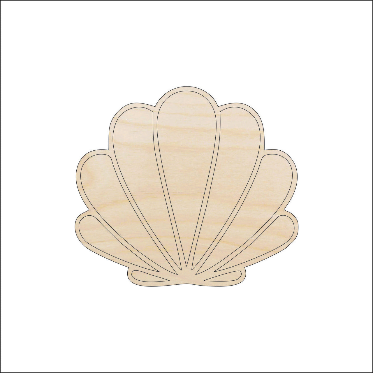 Shell Wood Craft Shape - Laser Cut Baltic Birch Unfinished DIY Wood Art Supplies SEA30 - The Wood Shape Store