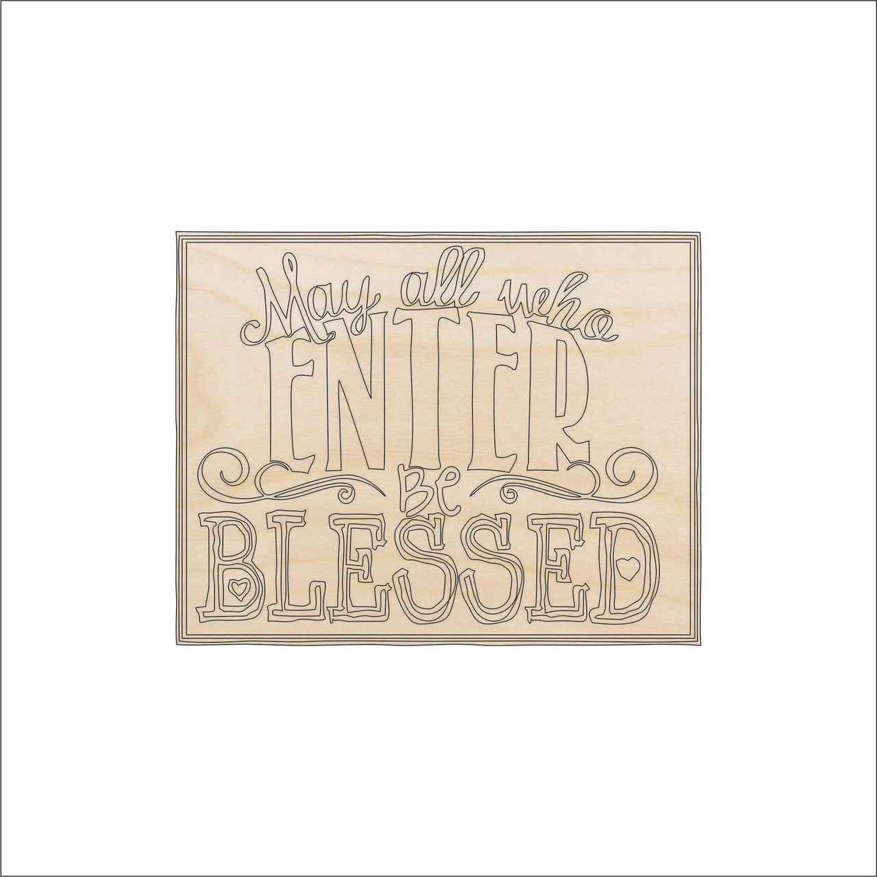 Blessed Wood Craft Shape - Laser Cut Baltic Birch Unfinished DIY Wood Art Supplies SGN110 - The Wood Shape Store