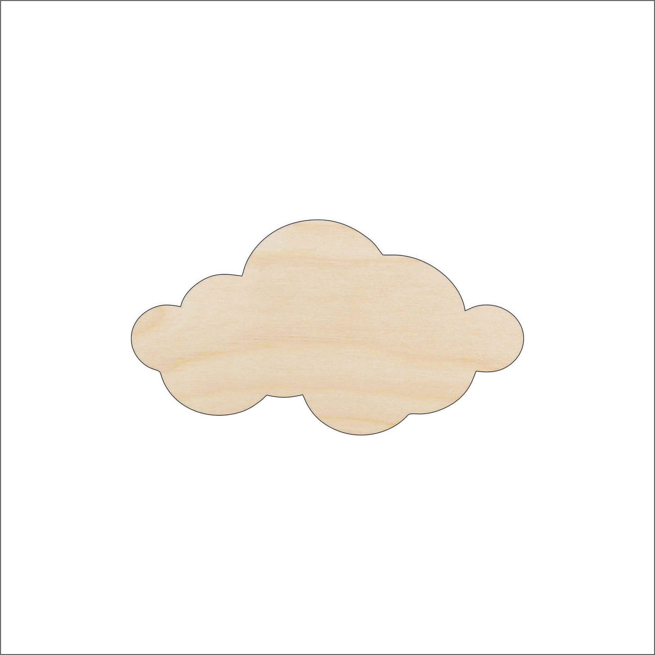 Cloud Wood Craft Shape - Laser Cut Baltic Birch Unfinished DIY Wood Art Supplies SKY85 - The Wood Shape Store