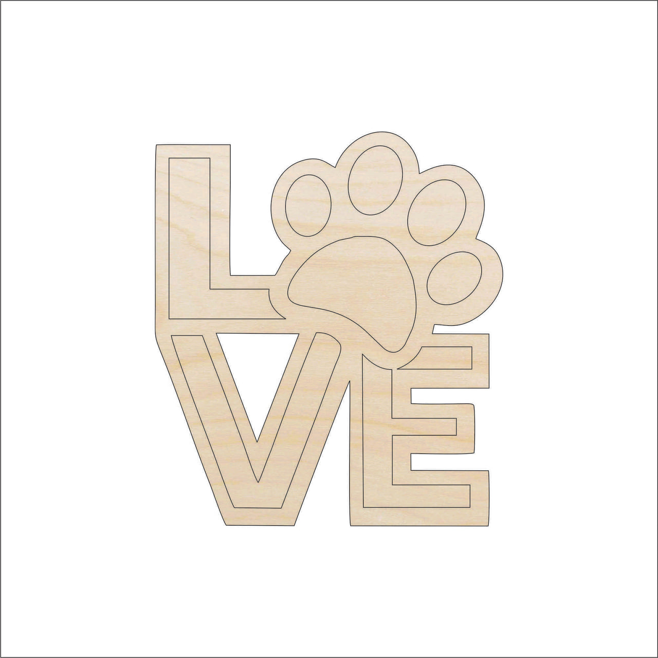 Dogs Wood Craft Shape - Laser Cut Baltic Birch Unfinished DIY Wood Art Supplies DOG153 - The Wood Shape Store