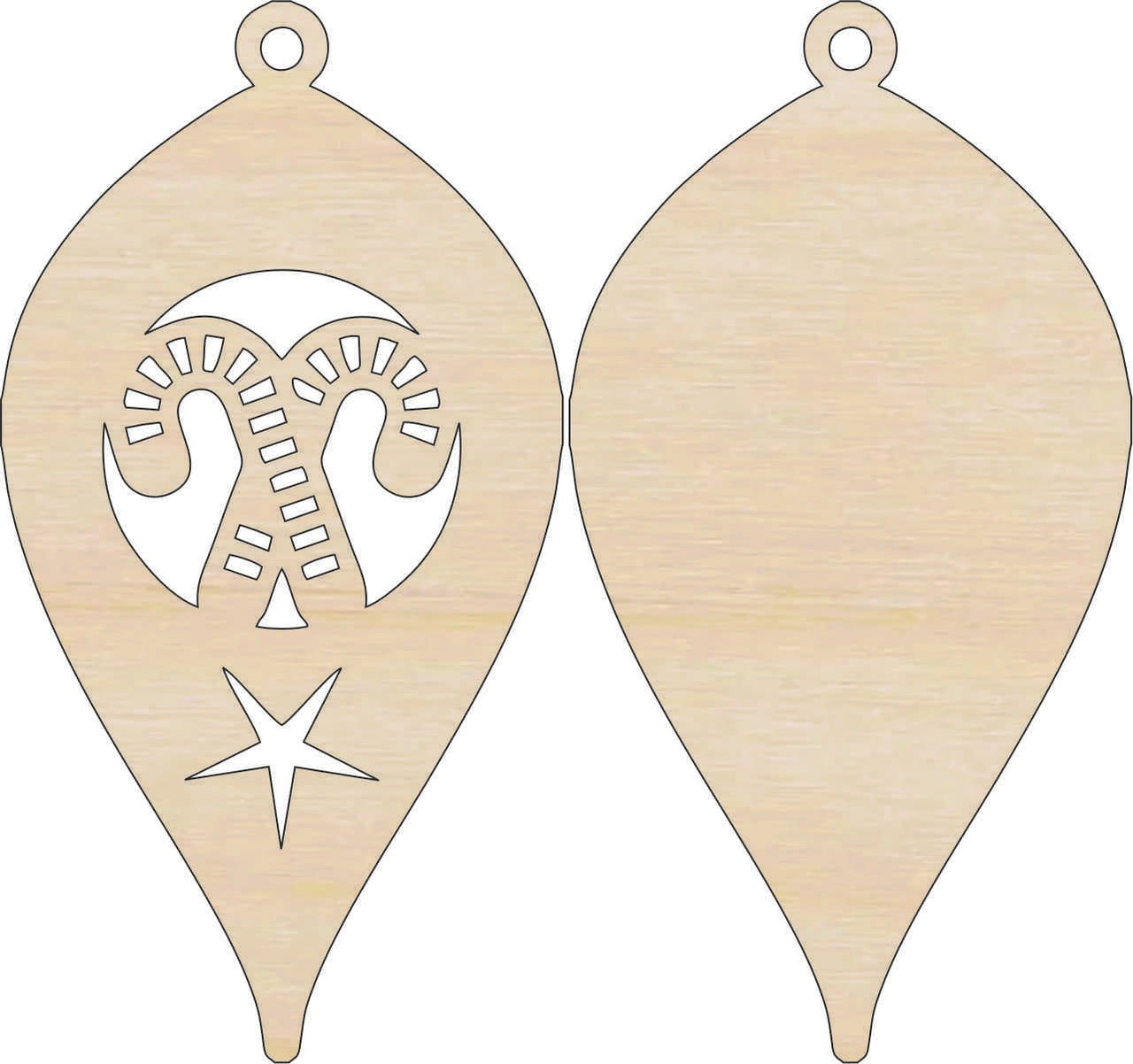 Candy Cane 3D Laser Cut Ornament – Baltic Birch Wood Craft Supplies | DIY Ornament Kit XM86 - The Wood Shape Store