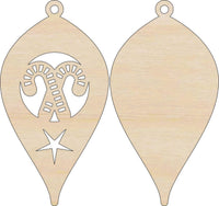 Candy Cane 3D Laser Cut Ornament – Baltic Birch Wood Craft Supplies | DIY Ornament Kit XM86 - The Wood Shape Store