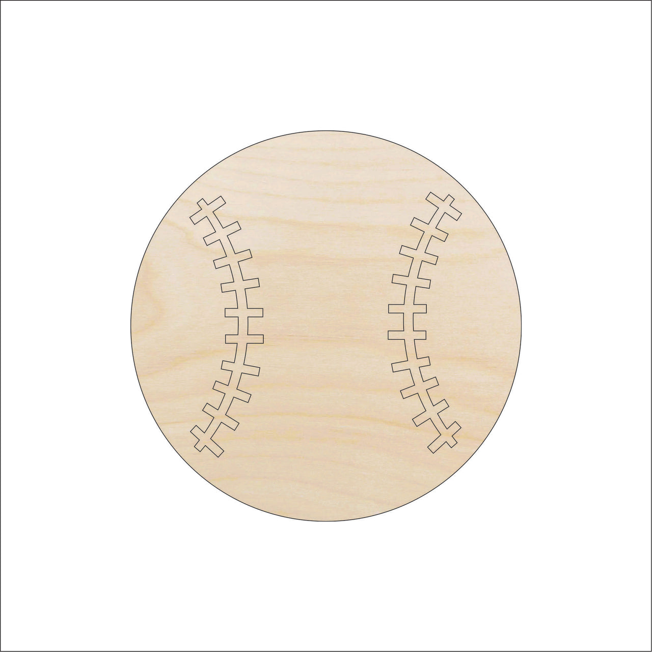 Baseball Wood Craft Shape - Laser Cut Baltic Birch Unfinished DIY Wood Art Supplies SPT117 - The Wood Shape Store