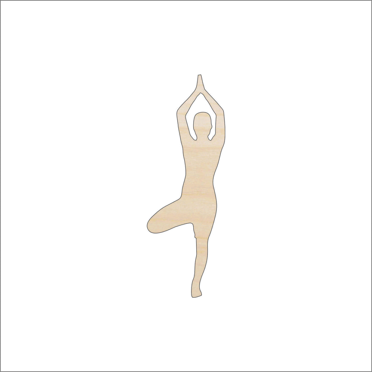 Sport Yoga Wood Craft Shape - Laser Cut Baltic Birch Unfinished DIY Wood Art Supplies PPL197 - The Wood Shape Store