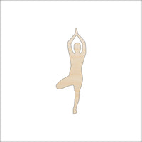 Sport Yoga Wood Craft Shape - Laser Cut Baltic Birch Unfinished DIY Wood Art Supplies PPL197 - The Wood Shape Store