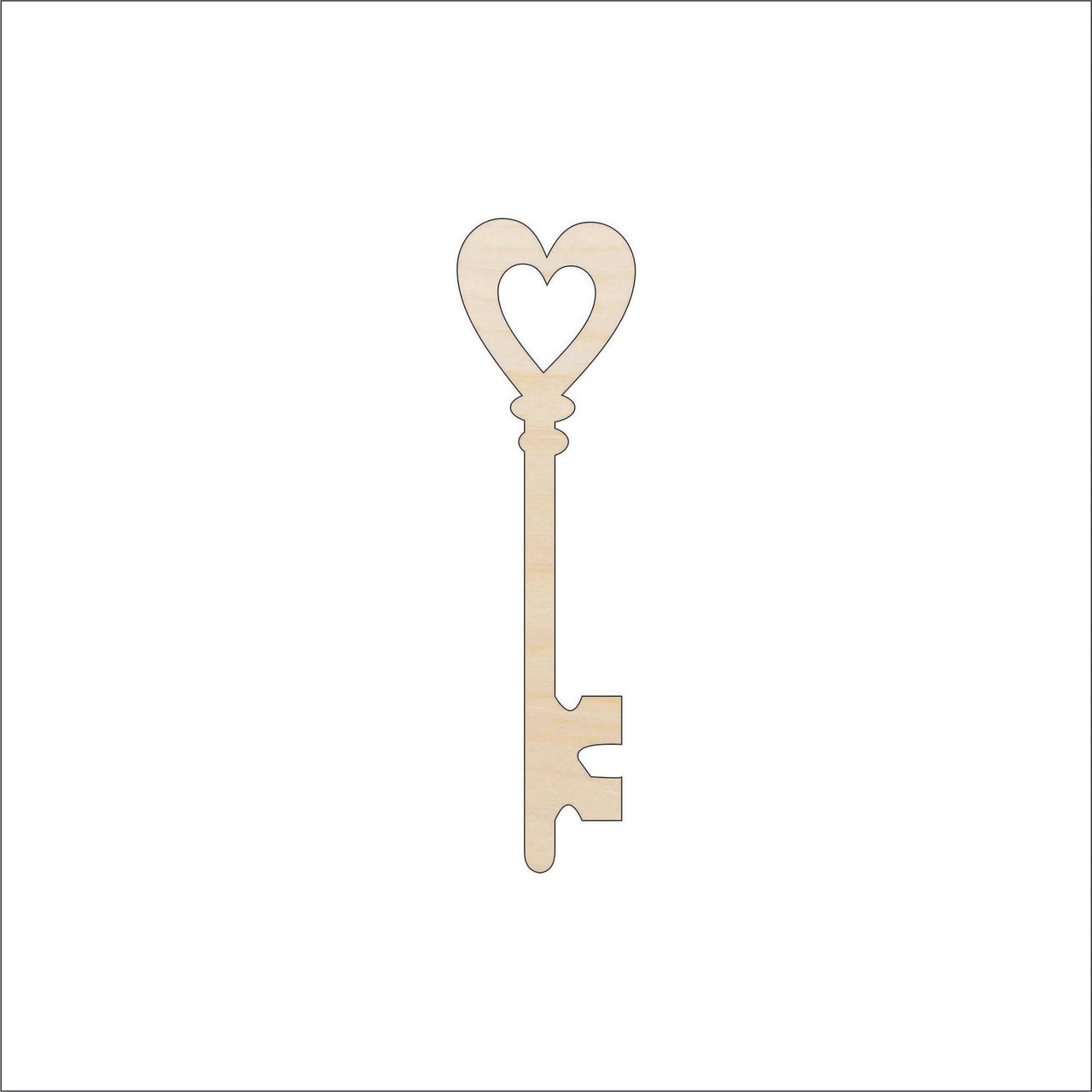 Key Wood Craft Shape - Laser Cut Baltic Birch Unfinished DIY Wood Art Supplies KEY12 - The Wood Shape Store