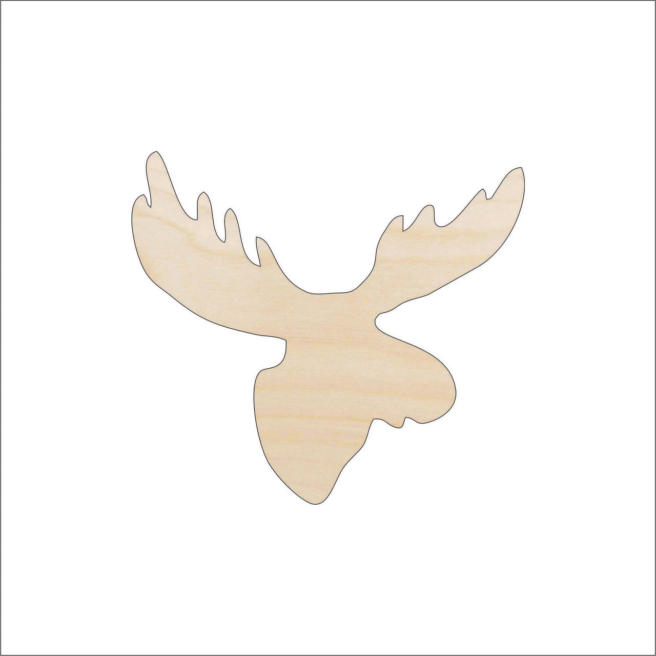 Moose Wood Craft Shape - Laser Cut Baltic Birch Unfinished DIY Wood Art Supplies MUS24 - The Wood Shape Store