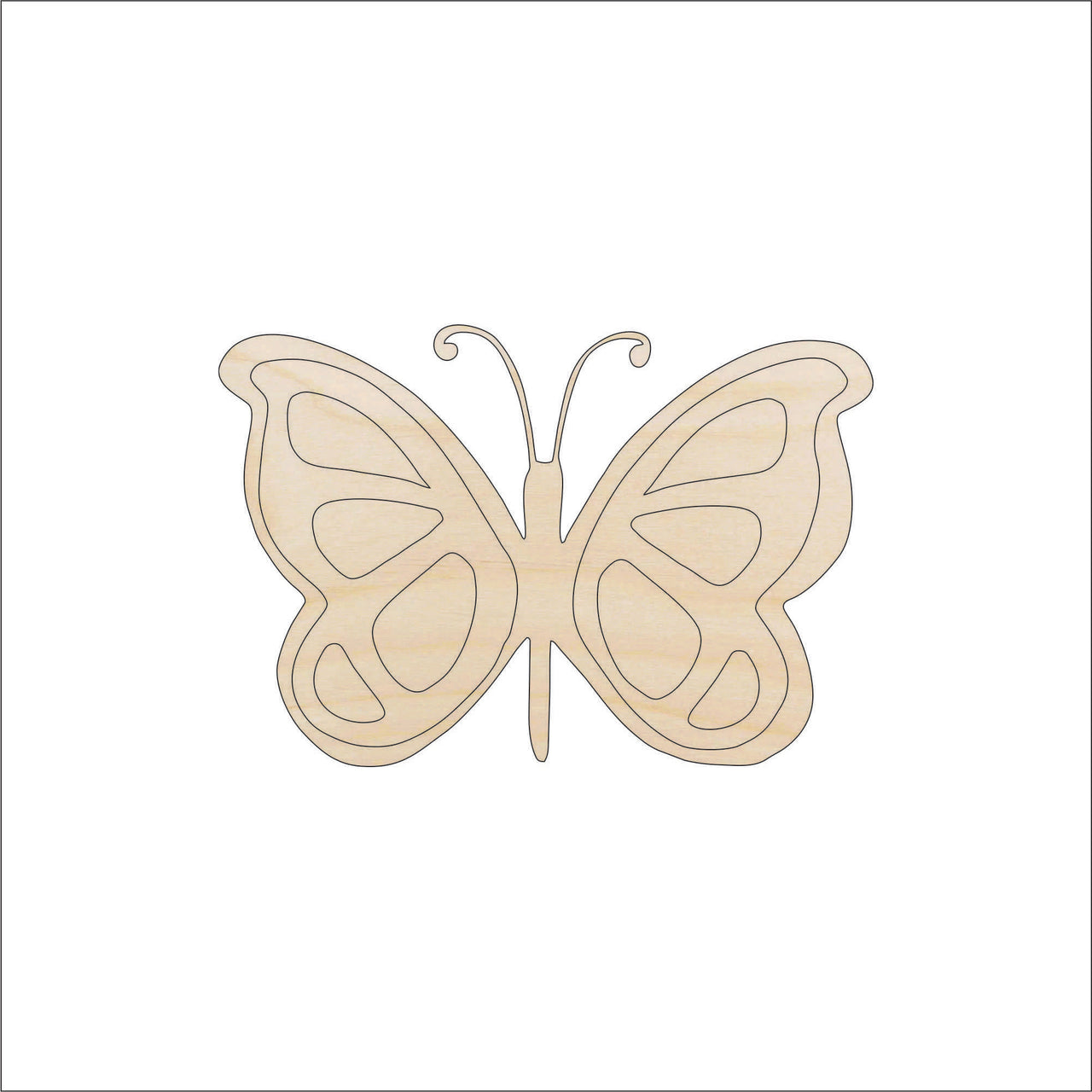 Butterfly Wood Craft Shape - Laser Cut Baltic Birch Unfinished DIY Wood Art Supplies BUG14 - The Wood Shape Store