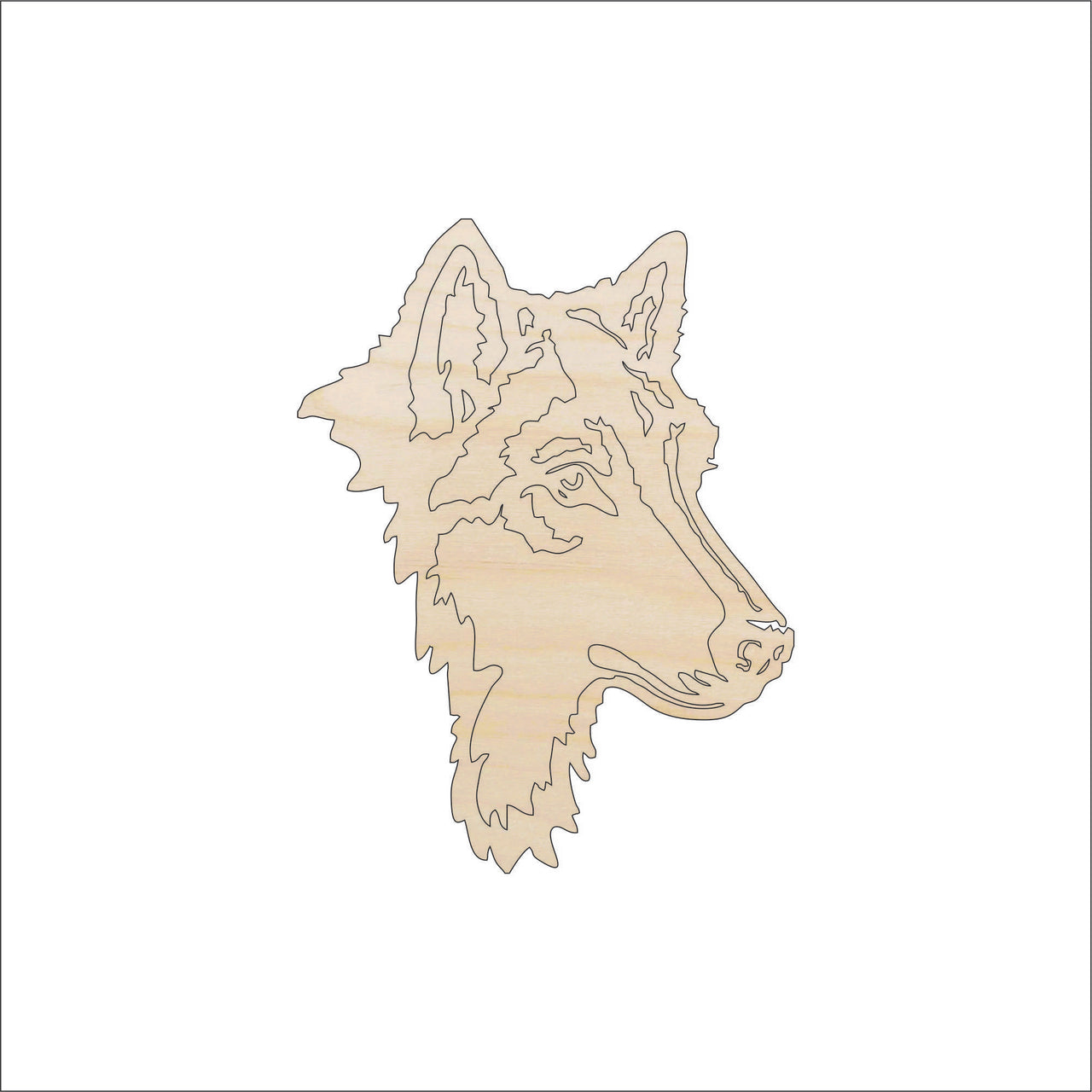 Wolf Bust Wood Craft Shape – Laser Cut Baltic Birch Unfinished DIY Wood Art Supplies ANML101 - The Wood Shape Store