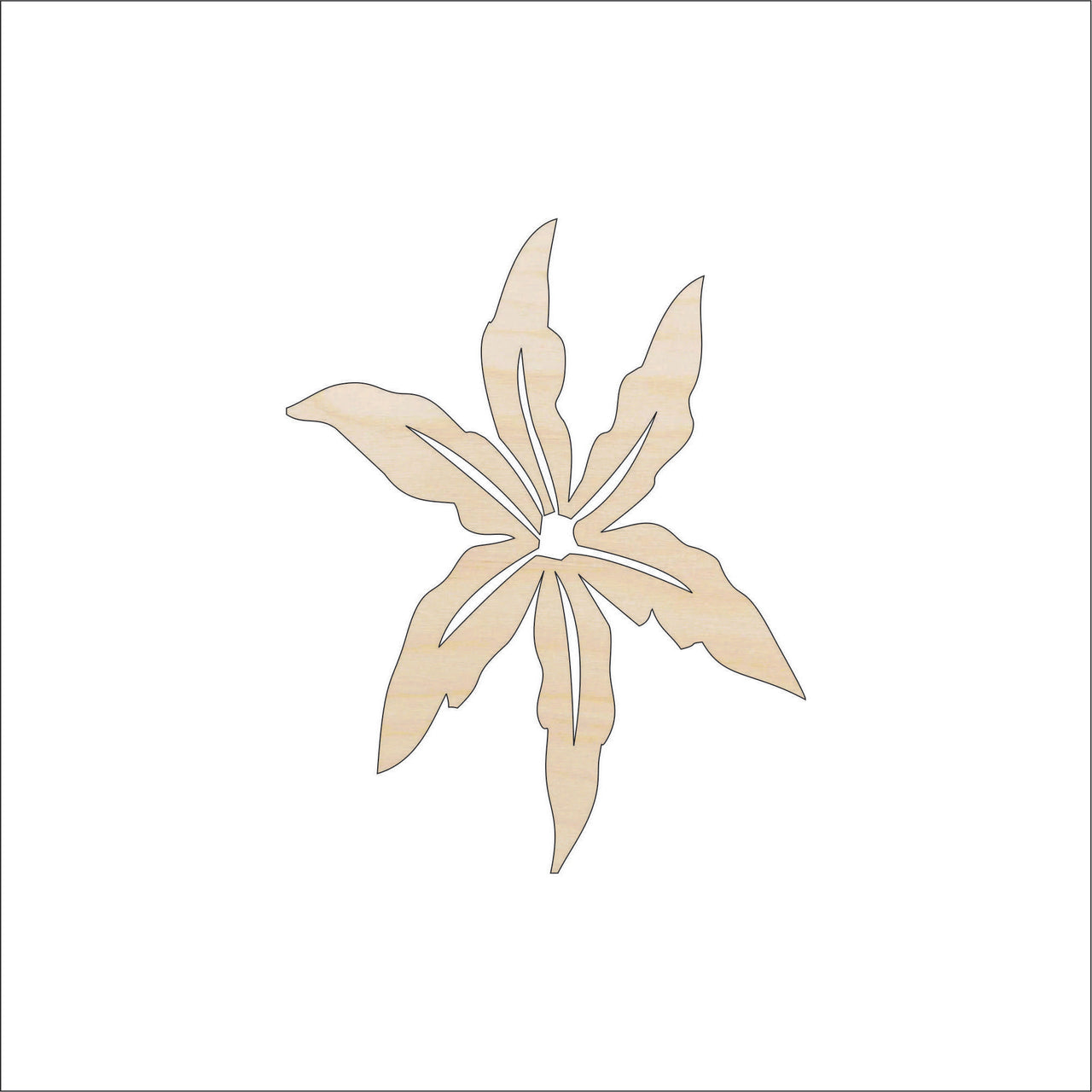 Flower Wood Craft Shape - Laser Cut Baltic Birch Unfinished DIY Wood Art Supplies FLR40 - The Wood Shape Store