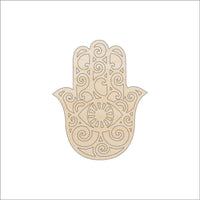 Hamsa Hand Wood Craft Shape - Laser Cut Baltic Birch Unfinished DIY Wood Art Supplies XTR70 - The Wood Shape Store