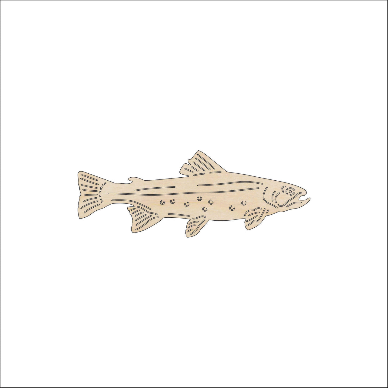 Fish Wood Craft Shape - Laser Cut Baltic Birch Unfinished DIY Wood Art Supplies FSH78 - The Wood Shape Store
