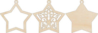 Star 3D Laser Cut Ornament – Baltic Birch Wood Craft Supplies | DIY Wood Ornament Kit DS17 - The Wood Shape Store