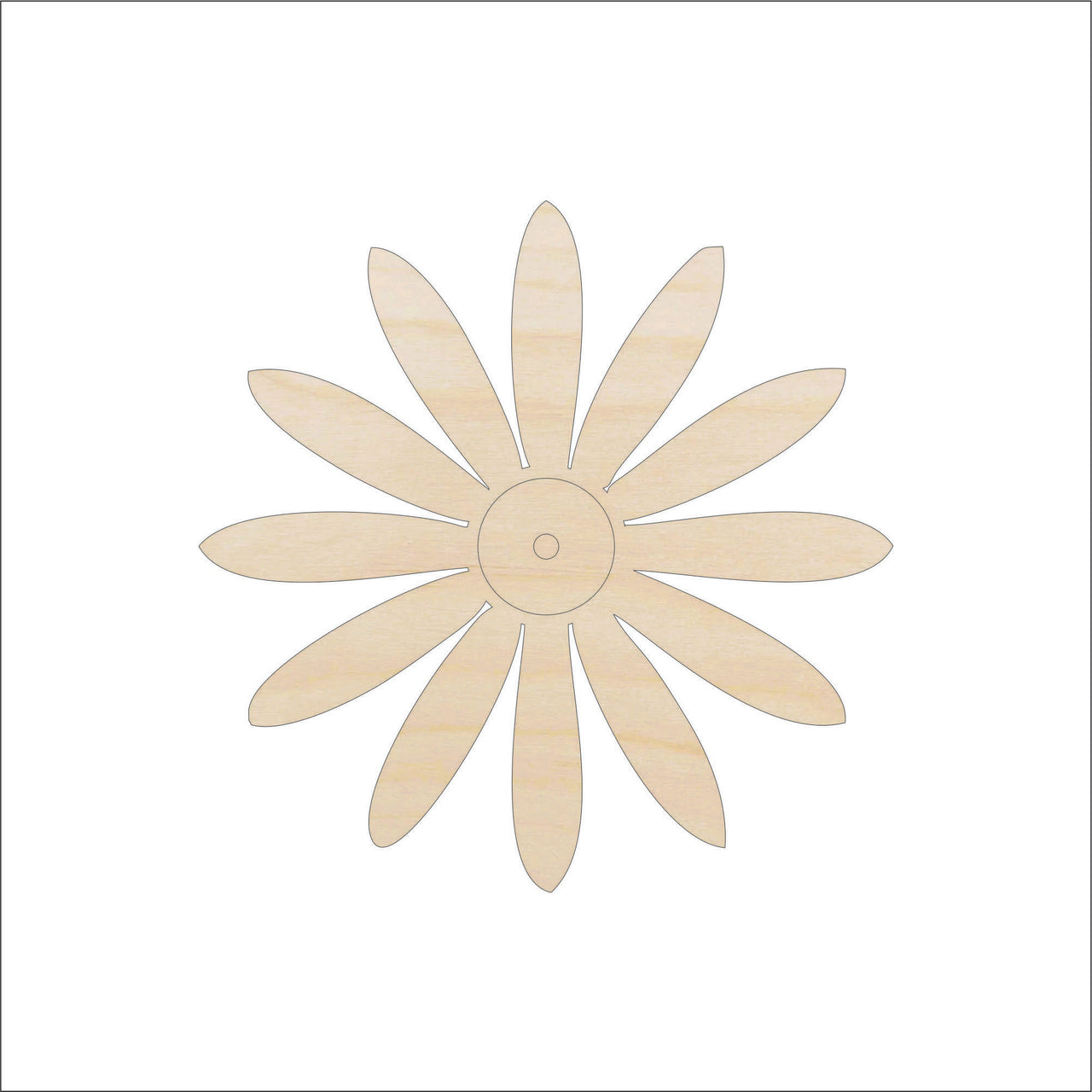 Flower Wood Craft Shape – Laser Cut Baltic Birch Unfinished DIY Wood Art SuppliesFLR120 - The Wood Shape Store