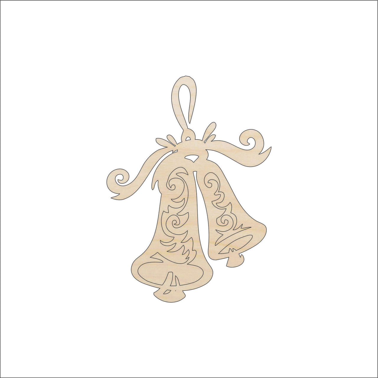 Bells Wood Craft Shape - Laser Cut Baltic Birch Unfinished DIY Wood Art Supplies XMS104 - The Wood Shape Store