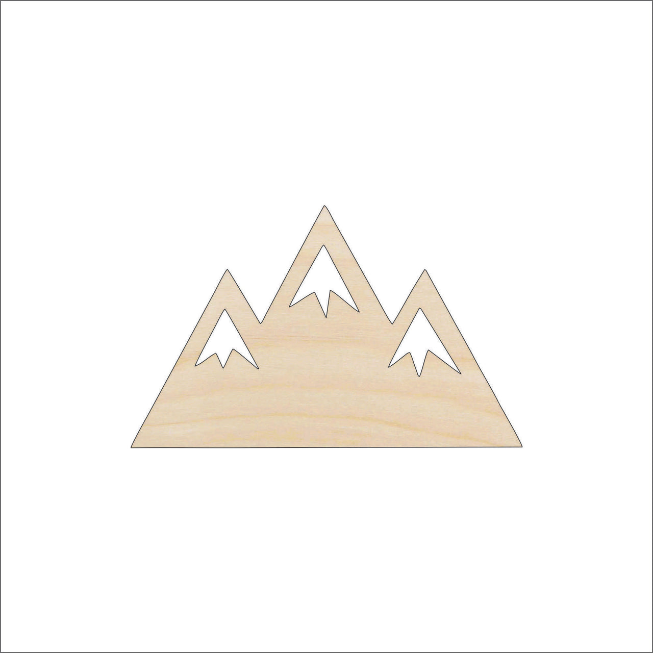 Mountains Wood Craft Shape - Laser Cut Baltic Birch Unfinished DIY Wood Art Supplies XTR72 - The Wood Shape Store