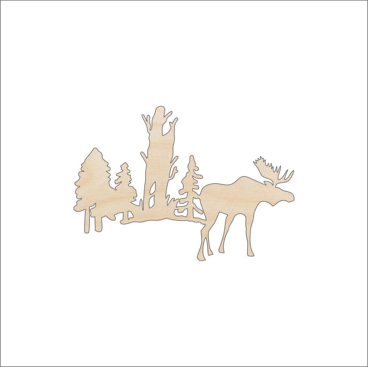 Moose Wood Craft Shape - Laser Cut Baltic Birch Unfinished DIY Wood Art Supplies MUS20 - The Wood Shape Store