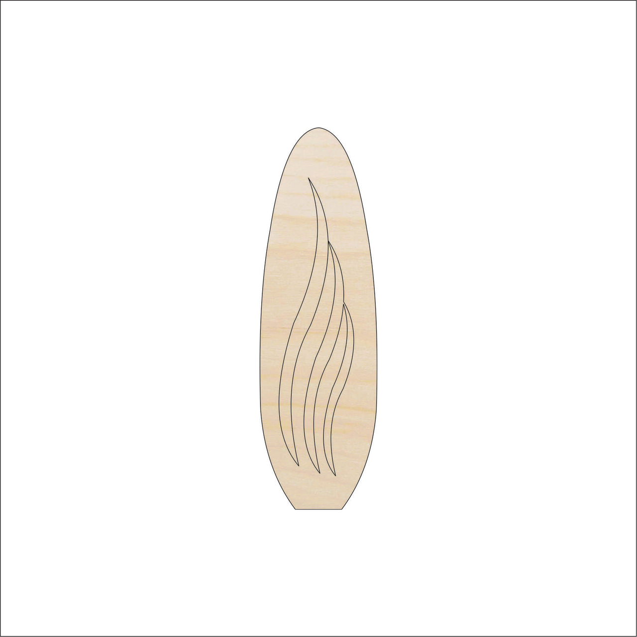 Surfboard Wood Craft Shape - Laser Cut Baltic Birch Unfinished DIY Wood Art Supplies SPT602 - The Wood Shape Store