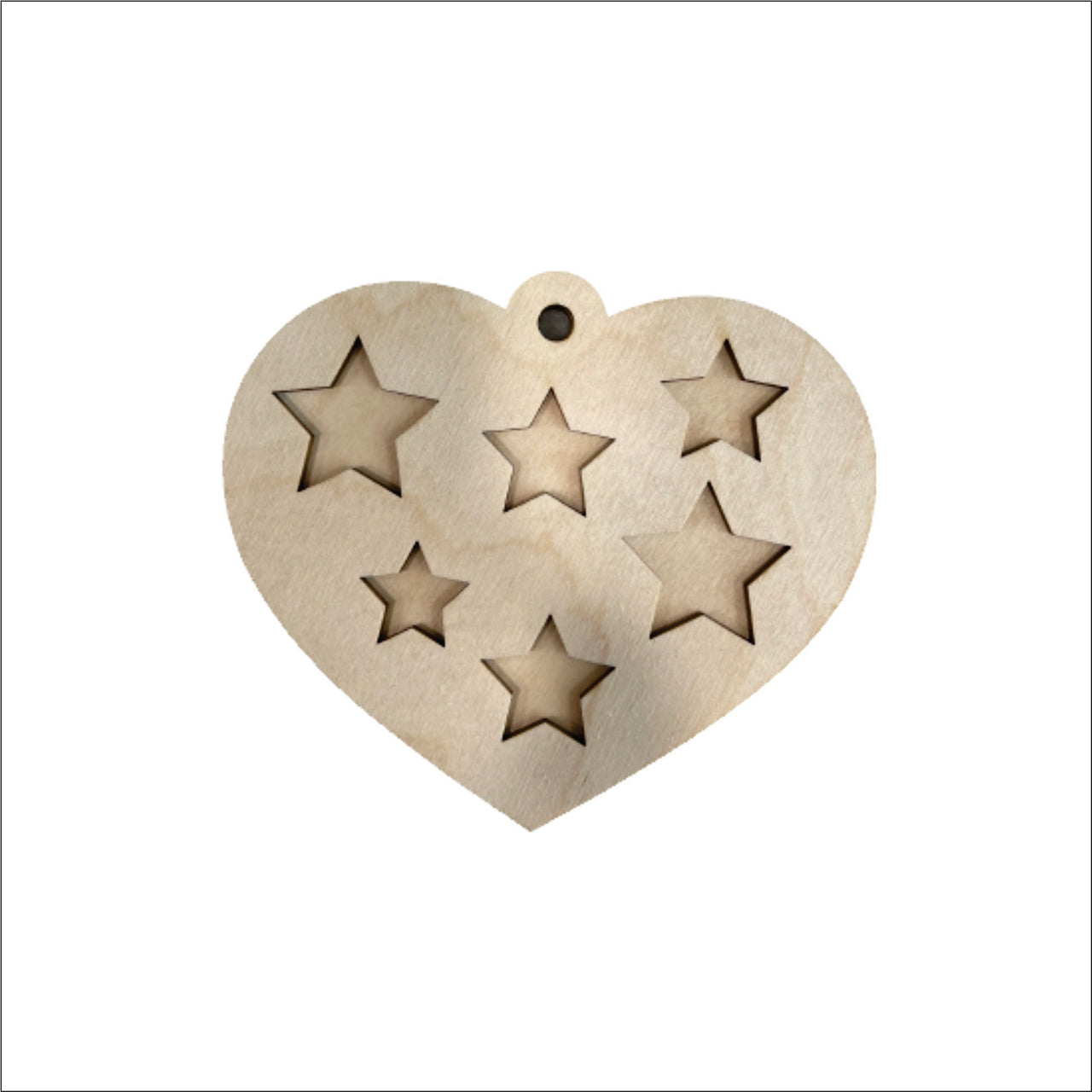 Heart 3D Heart Laser Cut Ornament – Baltic Birch Wood Craft Supplies | DIY Wood Ornament Kit US4 - The Wood Shape Store