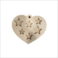 Heart 3D Heart Laser Cut Ornament – Baltic Birch Wood Craft Supplies | DIY Wood Ornament Kit US4 - The Wood Shape Store