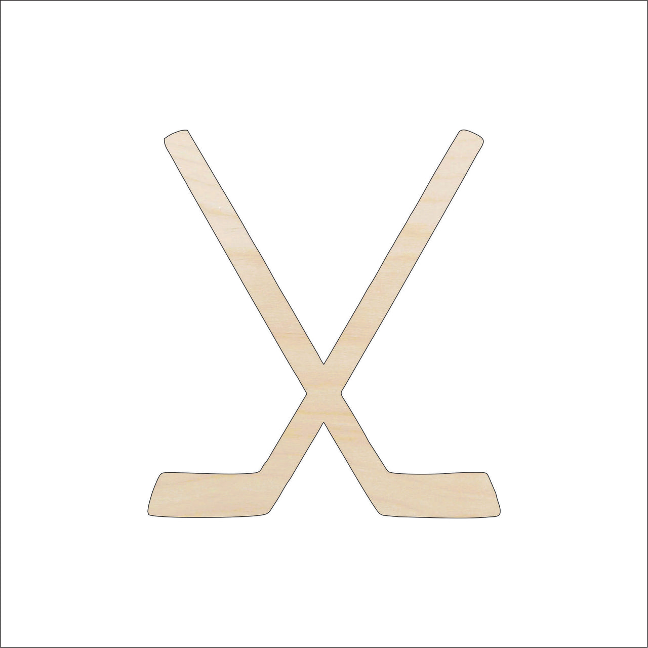 Hockey SticksWood Craft Shape - Laser Cut Baltic Birch Unfinished DIY Wood Art Supplies SPT420 - The Wood Shape Store