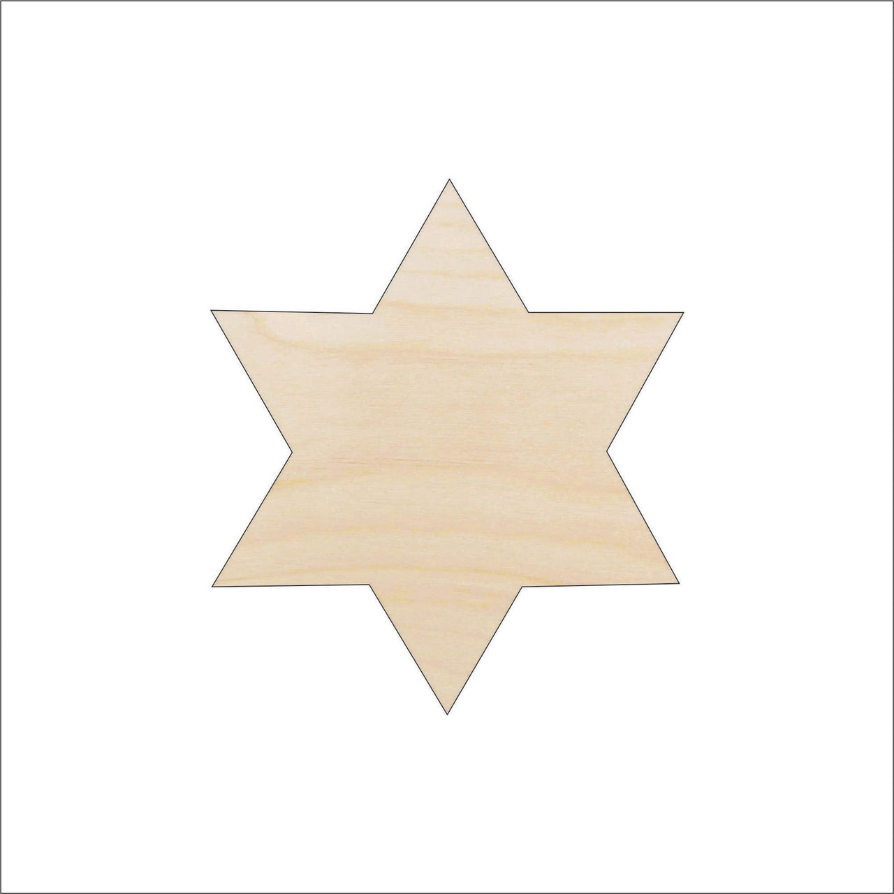 Star Wood Craft Shape - Laser Cut Baltic Birch Unfinished DIY Wood Art Supplies REL73 - The Wood Shape Store