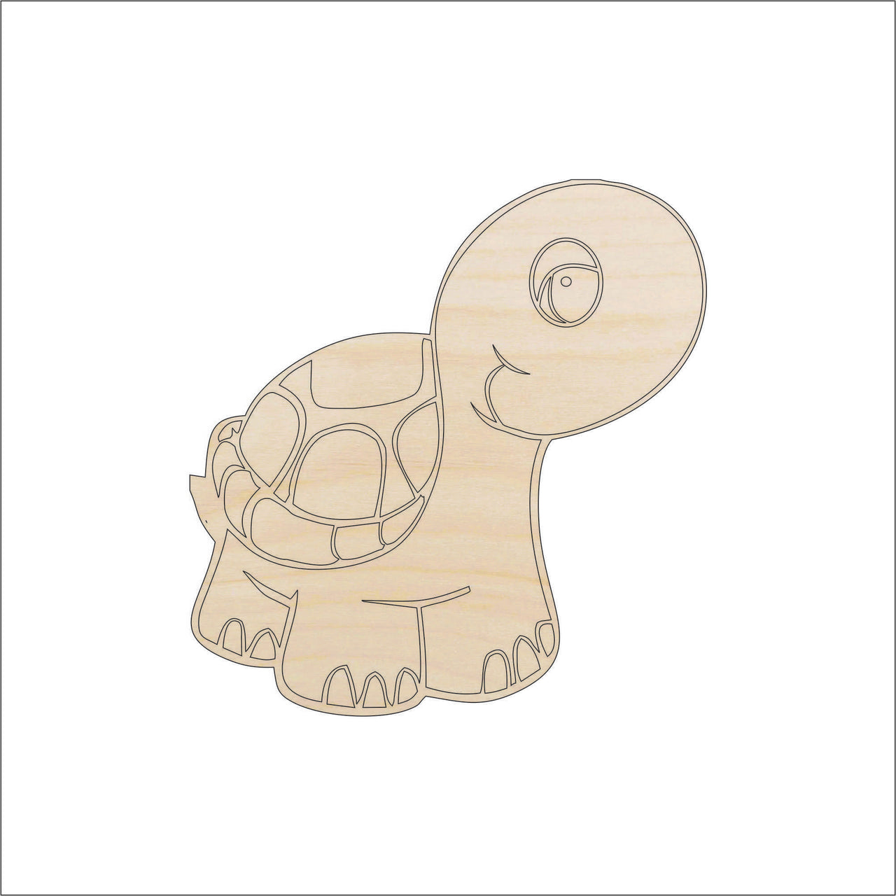 Turtle Wood Craft Shape - Laser Cut Baltic Birch Unfinished DIY Wood Art Supplies REP14 - The Wood Shape Store